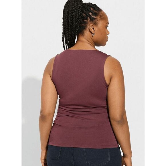 Torrid Studio Tissue Jersey Jersey Surplice Tank Sassafras Purple 5X NWT - Picture 7 of 9